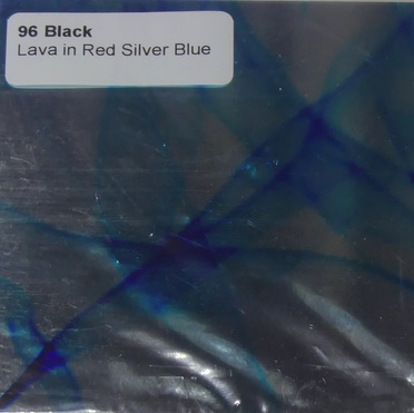 96 Red Silver Blue Lava on Black